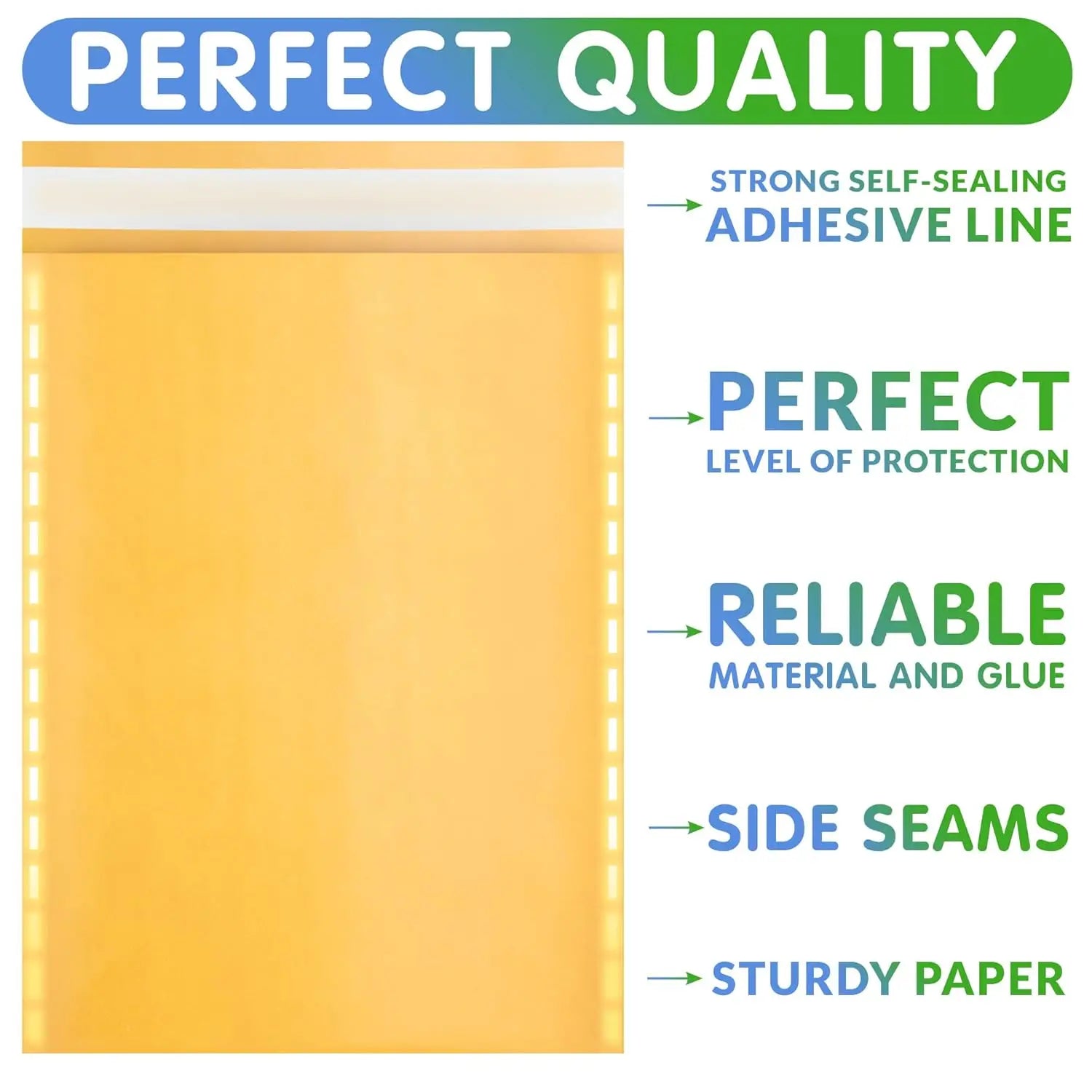 Kraft Bubble Mailers Yellow Padded Packaging Bags Mailing Packages Self-Seal Mail Shipping Bags Envelope Pouch Storage Organizer