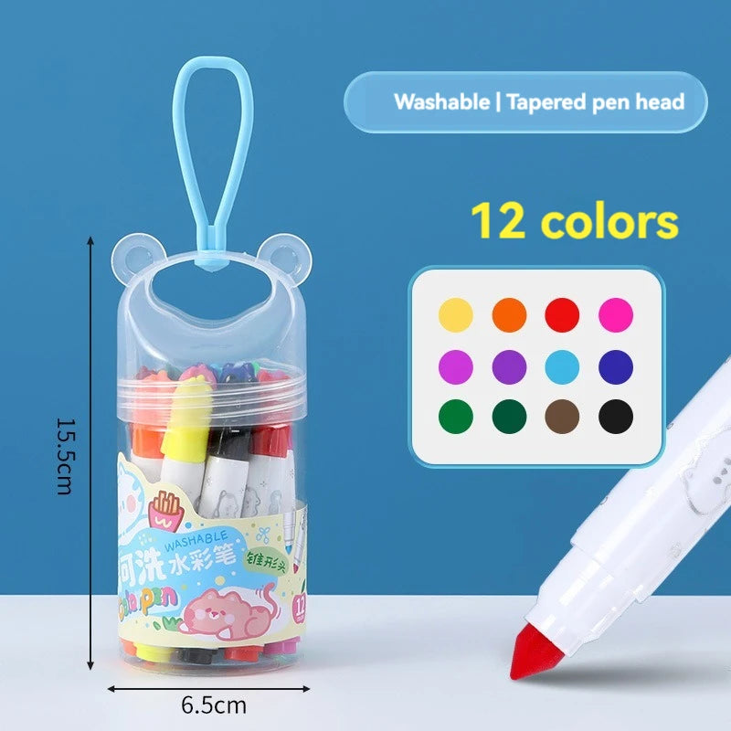Washable Markers watercolor pen for Kids, 12-24 Colors Washable Markers Set Coloring Marker Bulk for School Classroom Supplies
