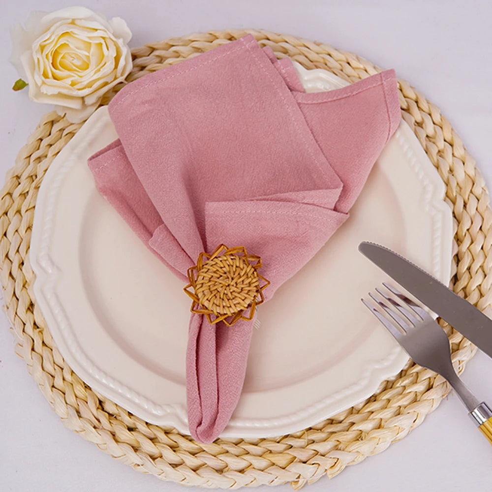 Set of 6 Cotton Dinner Cloth Napkins 30x45cm Soft Washable Perfect for Weddings Parties Christmas Birthdays and Family Gathering