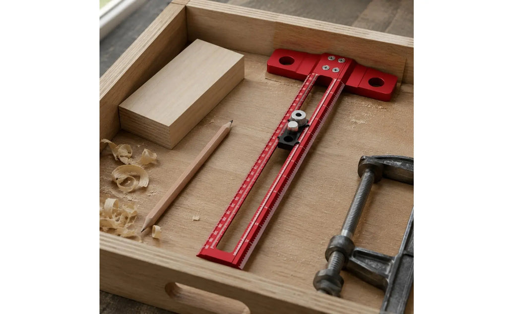 T-Square Ruler Aluminum Alloy Carpenter T Ruler Woodworking Marking Gauge Clamp Lock Design Hand Tool for Carpenters