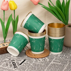 50pcs/pack 250ml Disposable Gold Foil Paper Cup Commercial Office Hot Drinks Tea Cups Coffee Cup