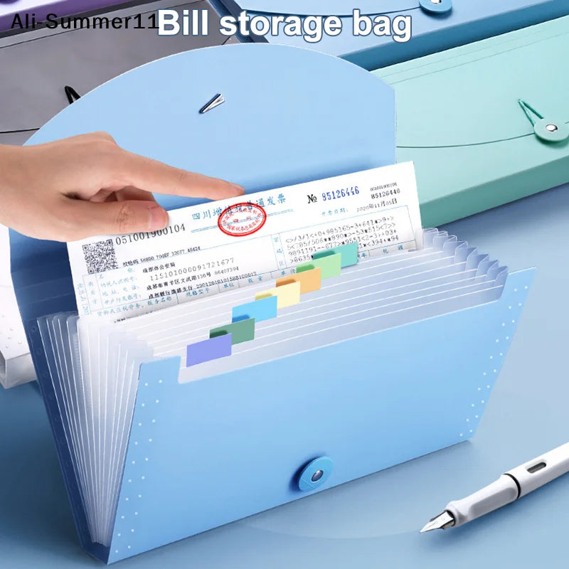 【Wq0】【MA3】13 Pockets Expanding File Folder Accordion Document Organizer Check Receipts Bill Card Ticket Holder PP Wallet Case