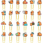 12 pcs Random Capibala Cartoon Paper Clips Diy Binder Clip Bookmark Decoration Kawaii School Office Supplies