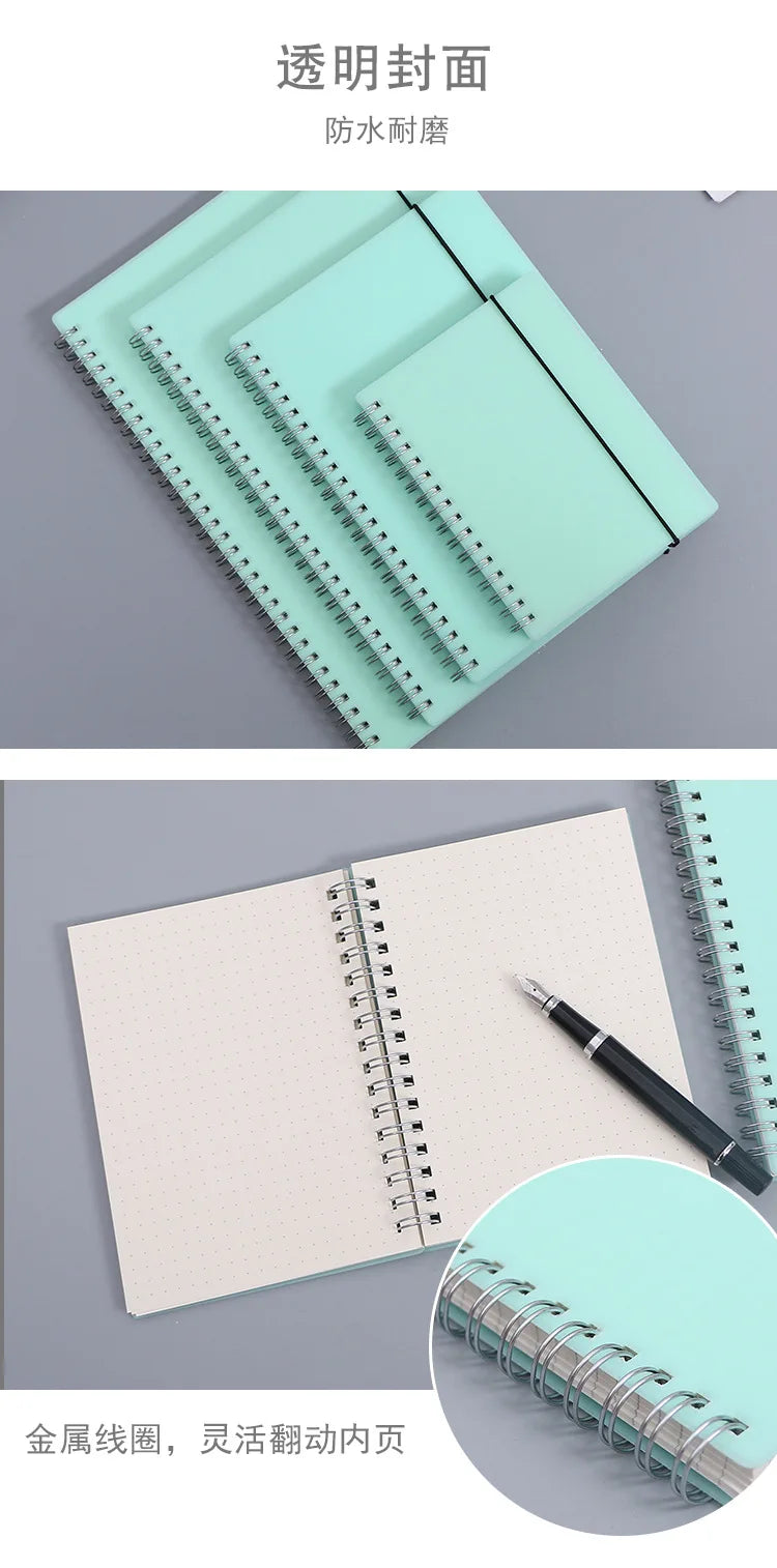 A6 A5 B5 A4 Green Spiral Book Coil Notebook To-Do Lined DOT Blank Grid Paper Journal Diary Sketchbook For School Stationery