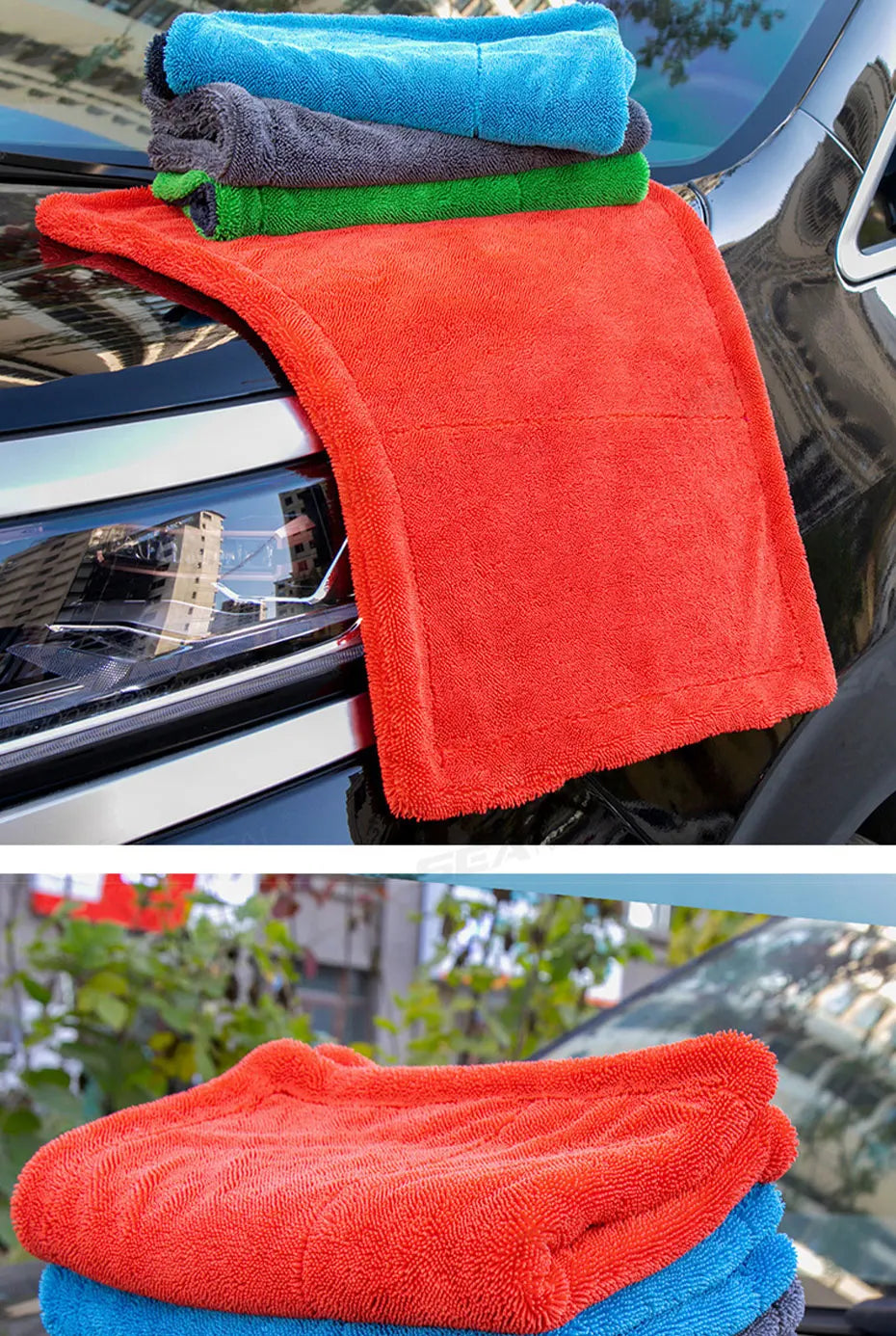 SEAMETAL Heavy-Duty Car Towel 1200GSM Super-Absorption Microfiber Drying Cloth Ultra-Soft Scratch-Free Car Detailing Towel