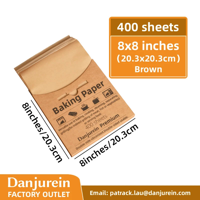 Parchment Paper Baking Paper Square Non-Stick Precut 4” to 12” Grilling Oven Air Fryer Steaming Burger Paper Baking Supplies