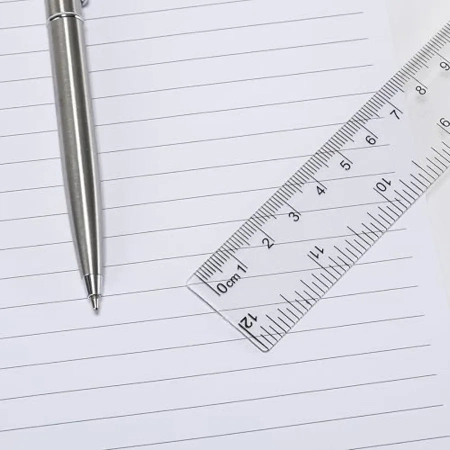 Classroom use, plastic, blue, durable and flexible 12-inch rulers in 8-pack for kids