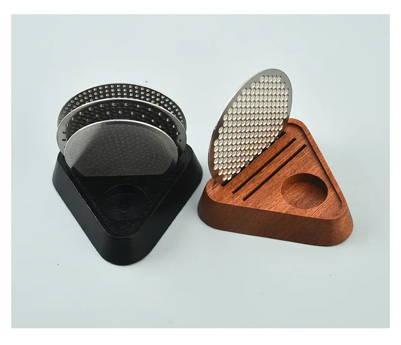 51/53/58MM Portafilter Espresso Universal Filter Storage Rack Coffee Puck Screen Stand Reusable Wooden Coffee Filter Stand