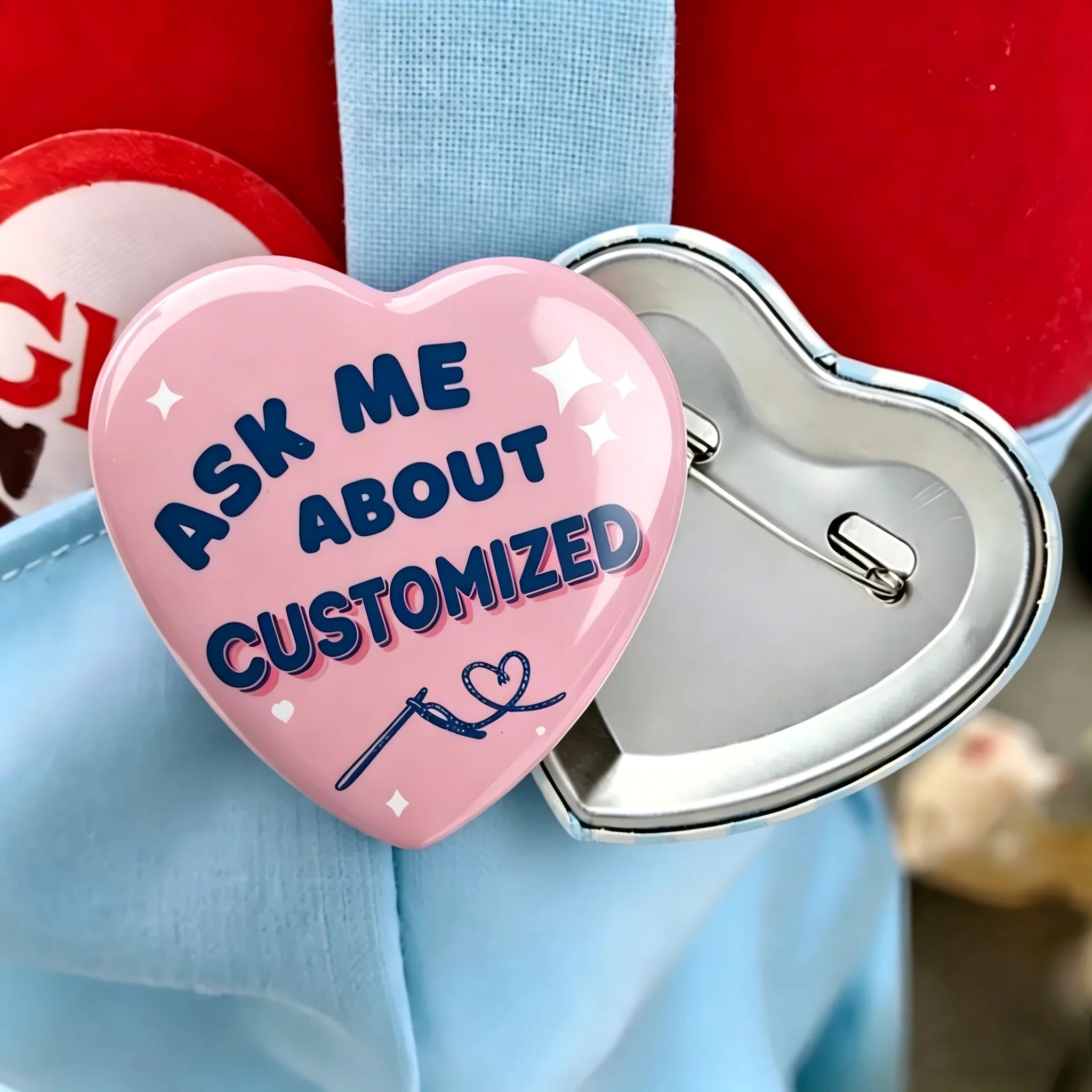 Personalized Heart-Shaped Tinplate Pins Custom Logo Text Pattern Printing Metal Badge Children And Friends Brooch Gift Wholesale