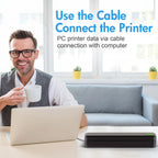 Portable Printers Wireless Inkless Thermal A4 Label Maker US Letter/A4/A5/B5 Android iOS Phone & Laptop For Travel Office School