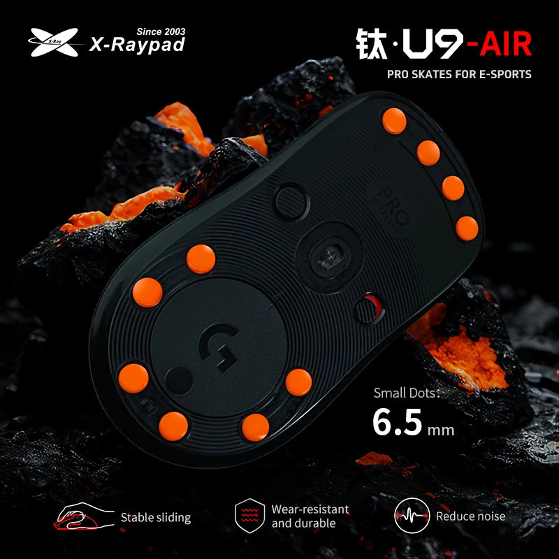 X-Raypad Titanium U9 Durable Mouse Skates for Universal Dot — Durable. Quiet. Control for Premium Gaming
