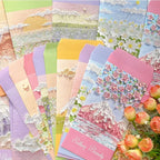 100Pcs Colorful Printing daily romance life envelope pink daisy Office Paper Envelopes Oil painting School Supplies 175*88mm