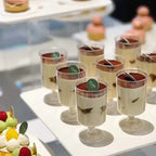 10/20/30pcs Disposable Dessert Cups Round Mouth Plastic Yogurt Mousse Cake For Birthday Party Appetizer Wedding Chocolate Cup