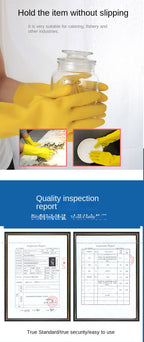 1 Pair Thick Rubber Gloves Plastic Latex Wear-Resistant Dishwashing Household Labor Protection Glove Car Wash Waterproof Kitchen