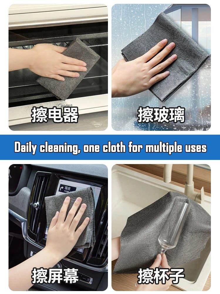 1/10Pcs Magic Cleaning Cloth Thickened Reusable Microfiber Glass Clean Towel Washable Lint-free Cleaning Rags for Kitchen Glass