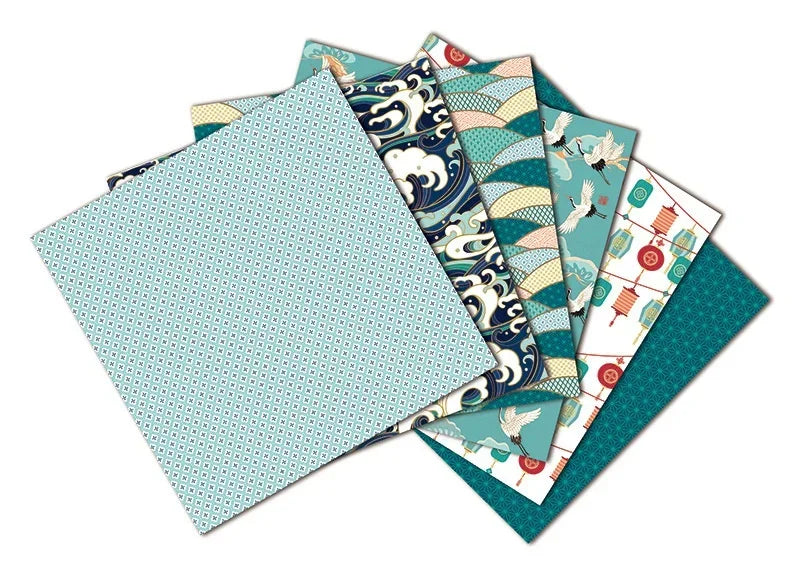 12Sheets Crane Craft Paper Pads Cutting Dies Art Background Origami Scrapbooking Card Making