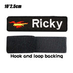 Custom Spain Name Tags Army Blood Number ID Embroidered Patches with Iron on Hook Backing