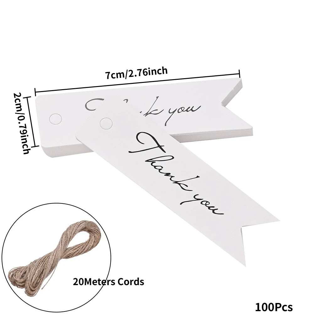 Kraft Paper Tags With Strings Handmade With Hang Garment Tags For Jewelry Crafts Price Candy/Gift/Cookies Display Label Card