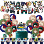 My Hero Academy Birthday Party Decoration Disposable Tableware Cup Tablecloth Balloon Backdrop Cake Topper Baby Shower Supplies