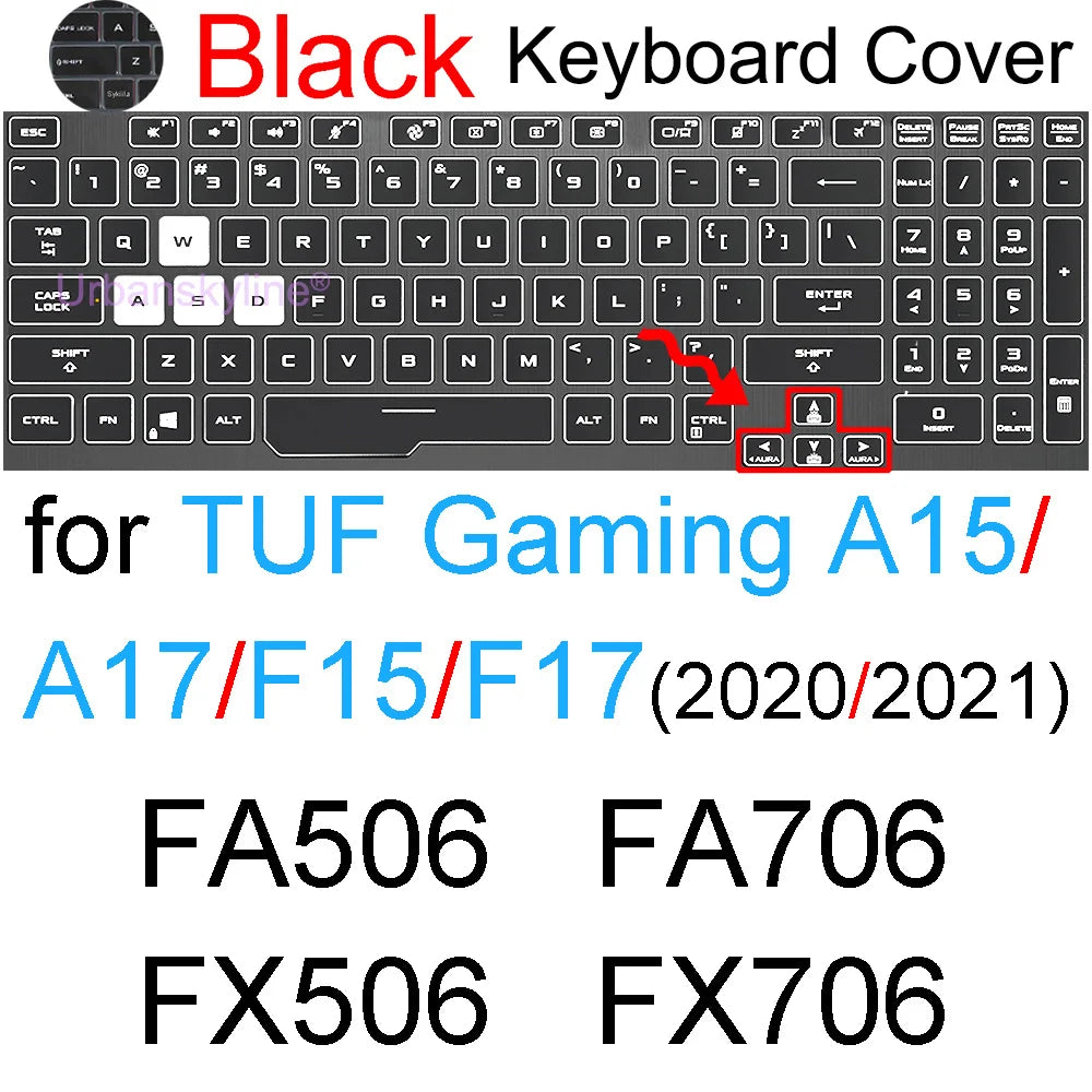 Keyboard Cover for ASUS TUF Dash F15 F16 F17 FX507 FX607 Gaming A15 A16 A17 A18 FA507 FA607 FA707 Silicone Protector Skin Case