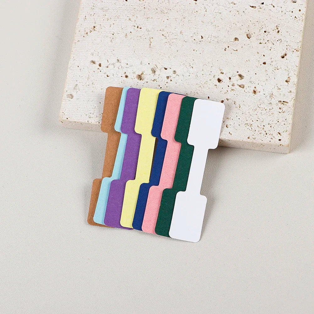 100/200pc Square Price Tag for Jewelry Stand 8 Color Display Card Earring Necklace Bracelet Blank Self Adhesive Label Packaging