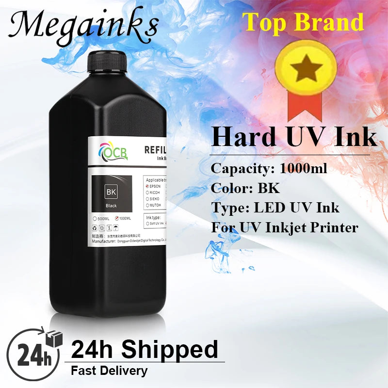 1000ML Hard UV Ink For Epson L805 L1800 1390 7800 7880 TX800 XP600 XP300 DX5 DX6 DX7 Printhead Inkjet UV Printer High quality