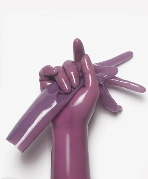 Transparent black Latex Gloves Women's Full Finger Rubber Gloves Wear