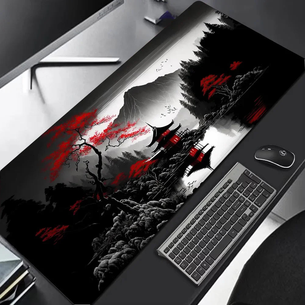 Sakura Scenery Mouse Pad Large Anti-Slip Rubber Gaming MousePad Durable Thick Seam Edge Suitable for Office and Gaming Desk Mats