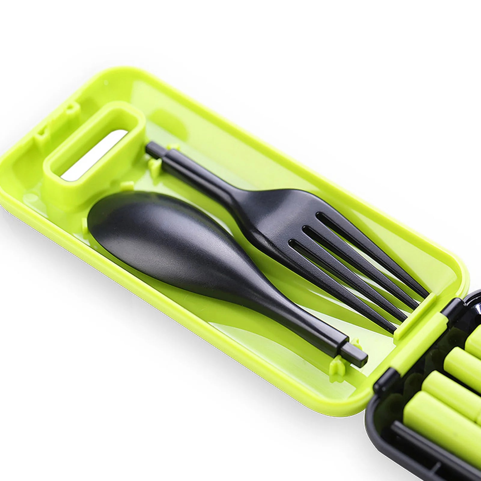 Travel Cutlery Set Spoon Fork Chopsticks Food Grade ABS Plastic Lightweight Portable Candy Colors For Outdoor Picnic Office Use