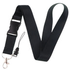 Pure Black Lanyards for Keys Multi-function Cell Phone Straps ID Card Keychain Lanyard Neck Strap Phone Accessories