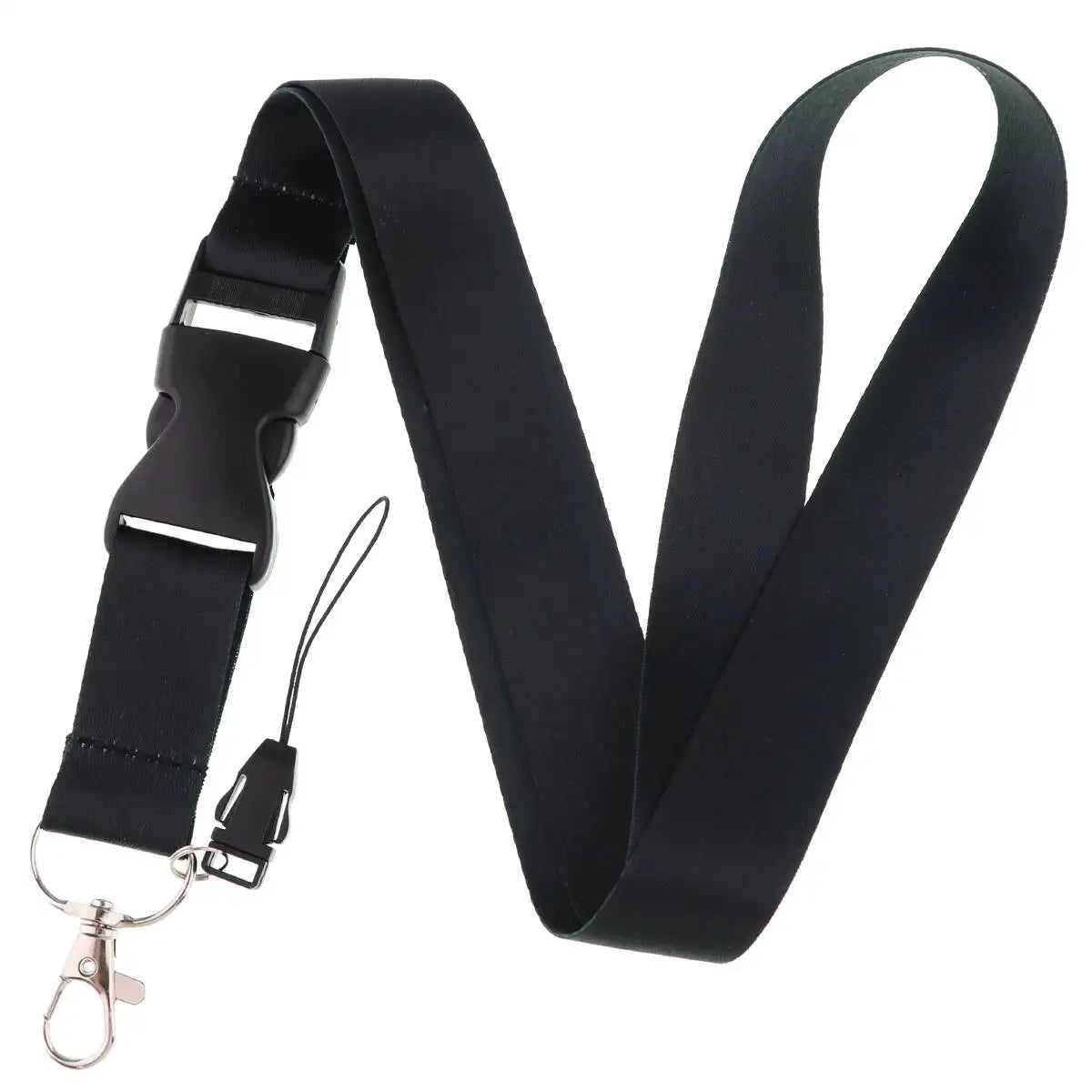 Pure Black Lanyards for Keys Multi-function Cell Phone Straps ID Card Keychain Lanyard Neck Strap Phone Accessories
