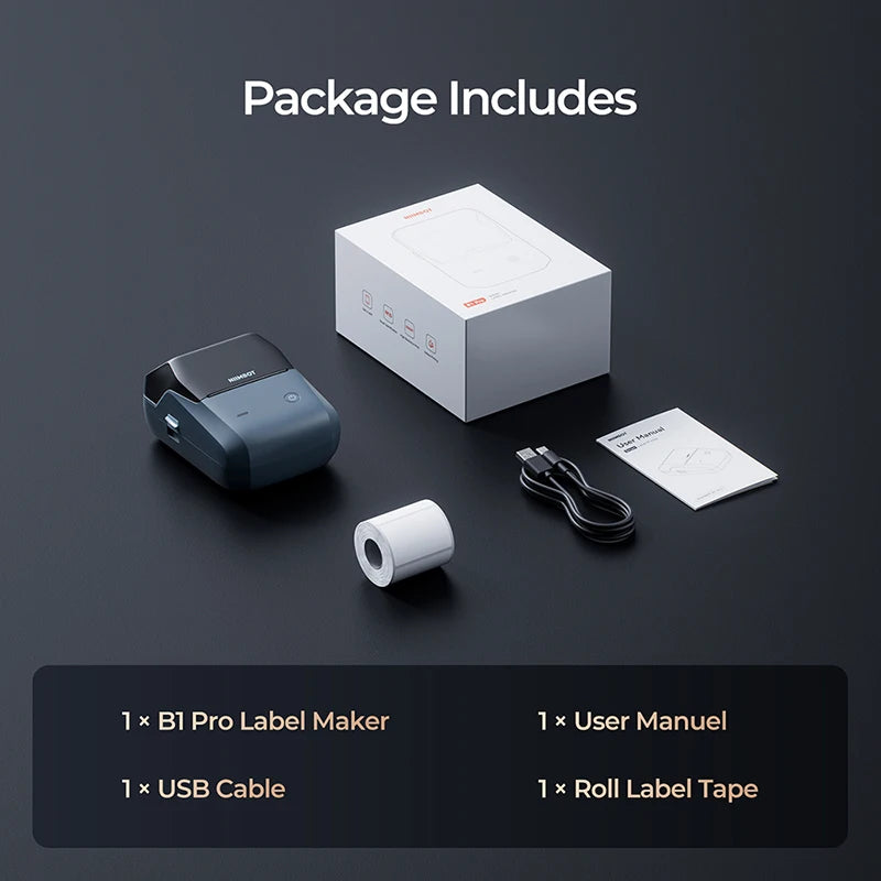 Niimbot B1 Pro Label Printer 300 DPI High-definition Red Black Color Printing Self-adhesive Photo Printing for Business Home