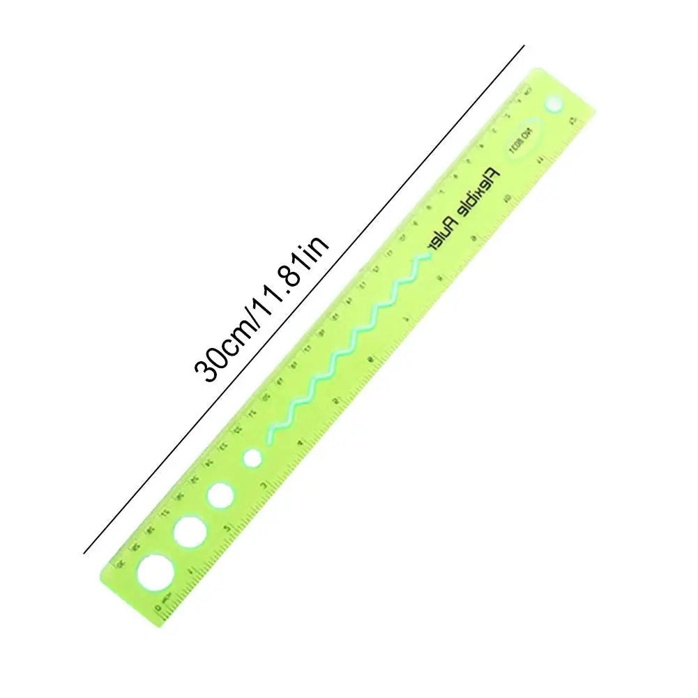 30cm Soft Ruler Flexible Ruler Creative Stationery Rule School Supply Student Stationery Ruler Folding Ruler