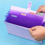 5 Pocket Plastic Pouch with Snap Button Accordion Folder File Organization A4 Size Document Folders WJJ06