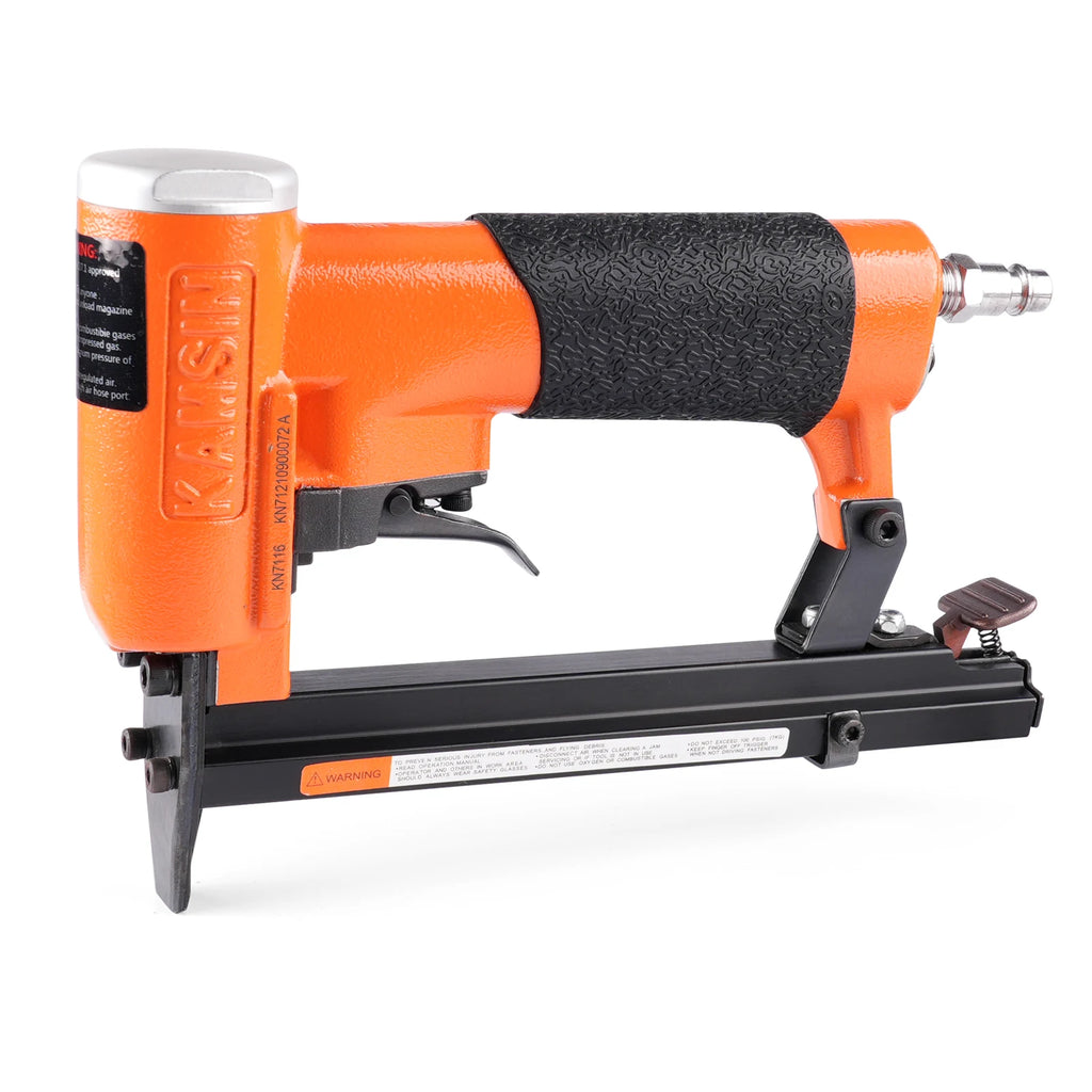 KAMSIN 7116 Nail Gun 22 Gauge Pneumatic Upholstery Stapler 71 Series Staples Fine Wire Stapler for Furniture and Fabric