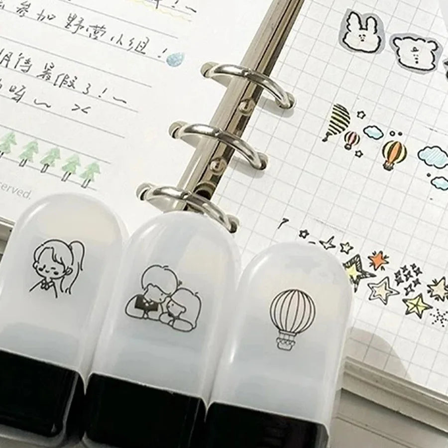 1PC Cartoon Pattern Lace Band Children's Rolling Flower Seal Creative Seal Graffiti Handbook DIY Roller Lace Decoration Band
