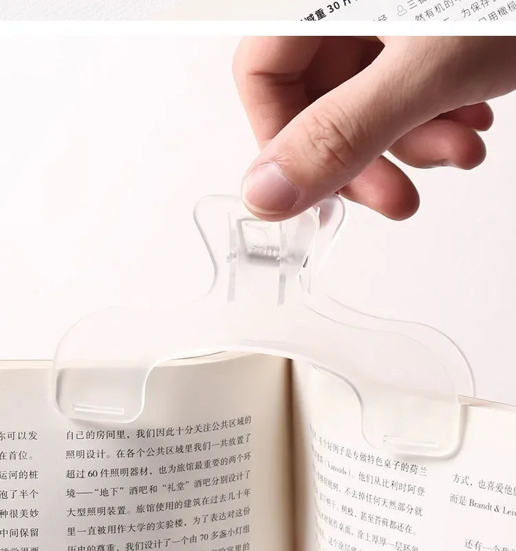 Transparent Plastic Book Clip Simple Reading Aid Fixed Book Holder Bookmarks Creative Design Practical Note Holder for Bookstore