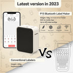 P15 Thermal Label Printer Similar as Marklife P15 P12 Mini Label Maker Portable Sticker Label Machine or 3PK 12mm Label Paper