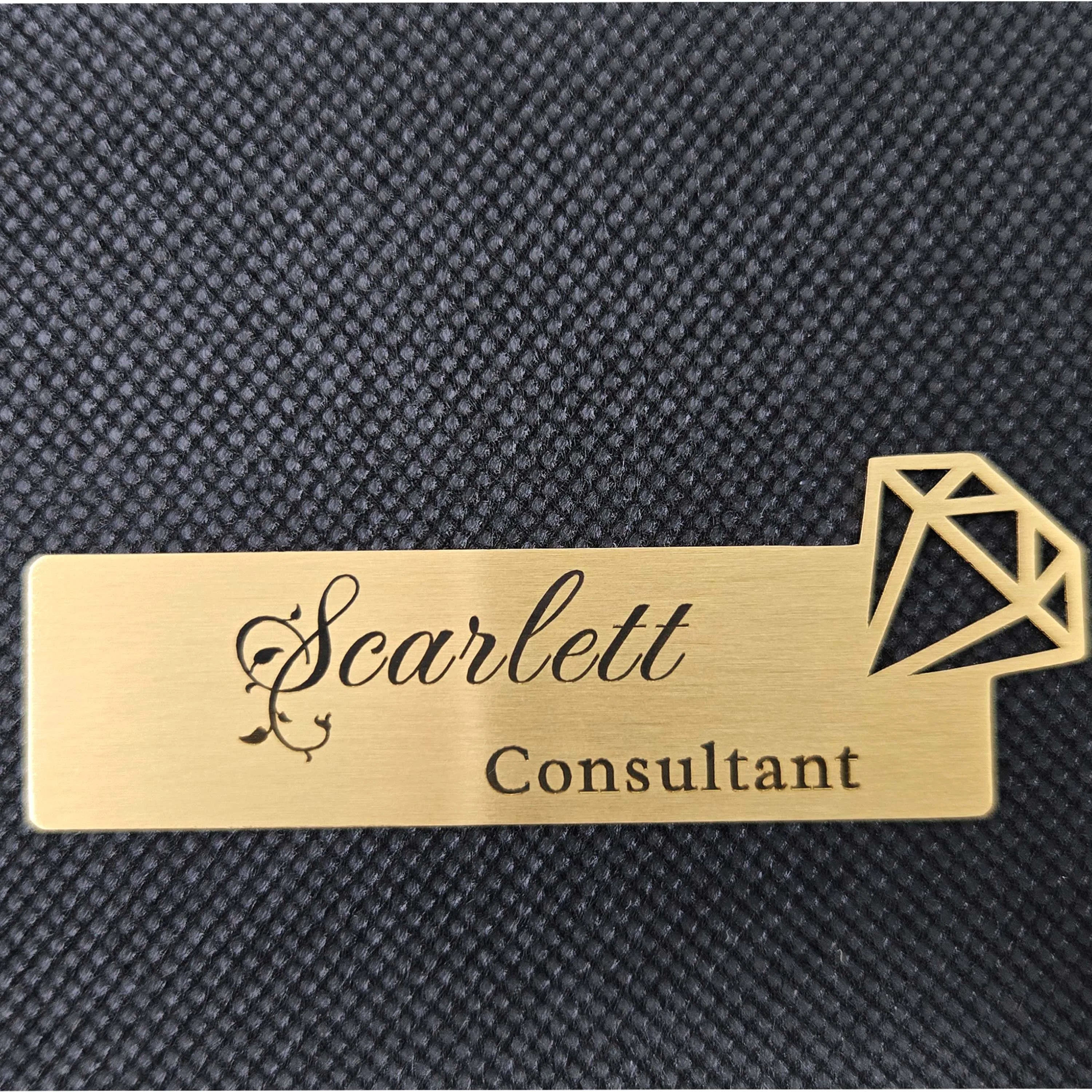 Customized Brooch Pin Personalize Engrave Your Text Logo Business ID Plate Copper Letterbox Mailbox Tag Name Badges