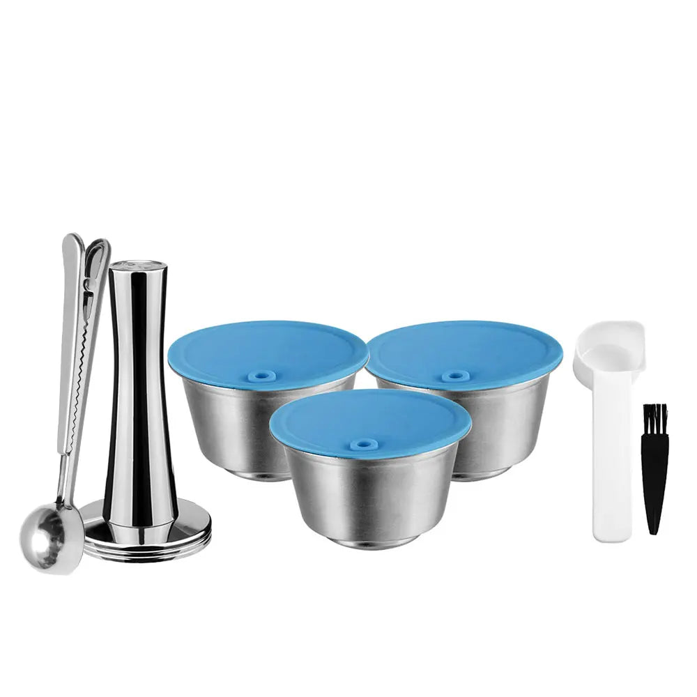 Refillable For Dolce Gusto Capsule Silicone Sleeve Stainless Steel Metal Dolci Gusto Coffee Maker Coffee Scoop Tamper i Cafilas