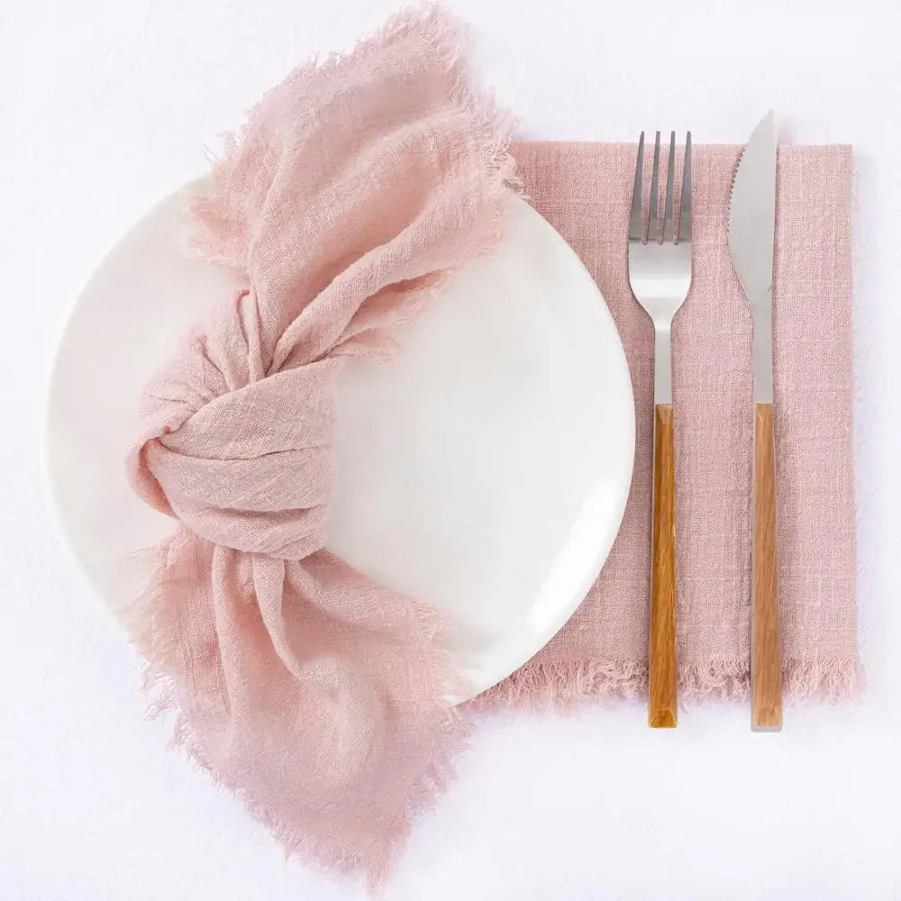 6PCS 43x43cm Dinner Table Rustic Decor Muslin Tea Towels, Birthday Decore Retro Cotton Cheesecloth, Cotton Gauze Wedding Napkins