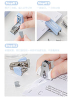 1 Cute Gift Stapler Set White/Blue Children's Novel Handicraft Tool Set Small Home Office Stationery  Children's Travel Bag
