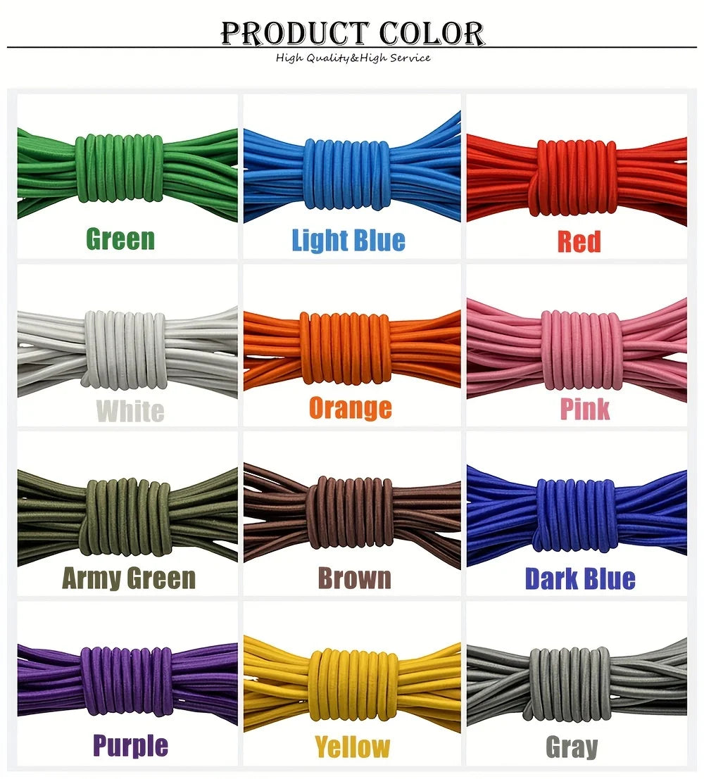 3 Yards 3mm Round Elastics Bungee Shock Cord Elastic Rope Rubber Band Strap String Cordon Shoelaces Sewing Accessories