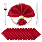12 Pack Satin Cloth Napkins, 30x30cm Silky Wedding Napkins Cloth, Luxury Dining Table Cloth Napkins for Birthday Holiday Party