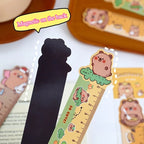 Cartoon Capybara Magnetic Bookmark Ruler Cute Irregular Drawing Ruler for Students Creative Kawaii Kids School Stationery