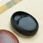 She Inkstone with Lid Antique Chinese Ink Stone for Calligraphy Writing and Traditional Painting Practice Natural Rock Inkstone