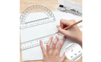 Geometry Tool Kit Clear Geometry Set with Case Compass Set with Case Portable Drawing Tool Kit Compact for Students, Schoolwork