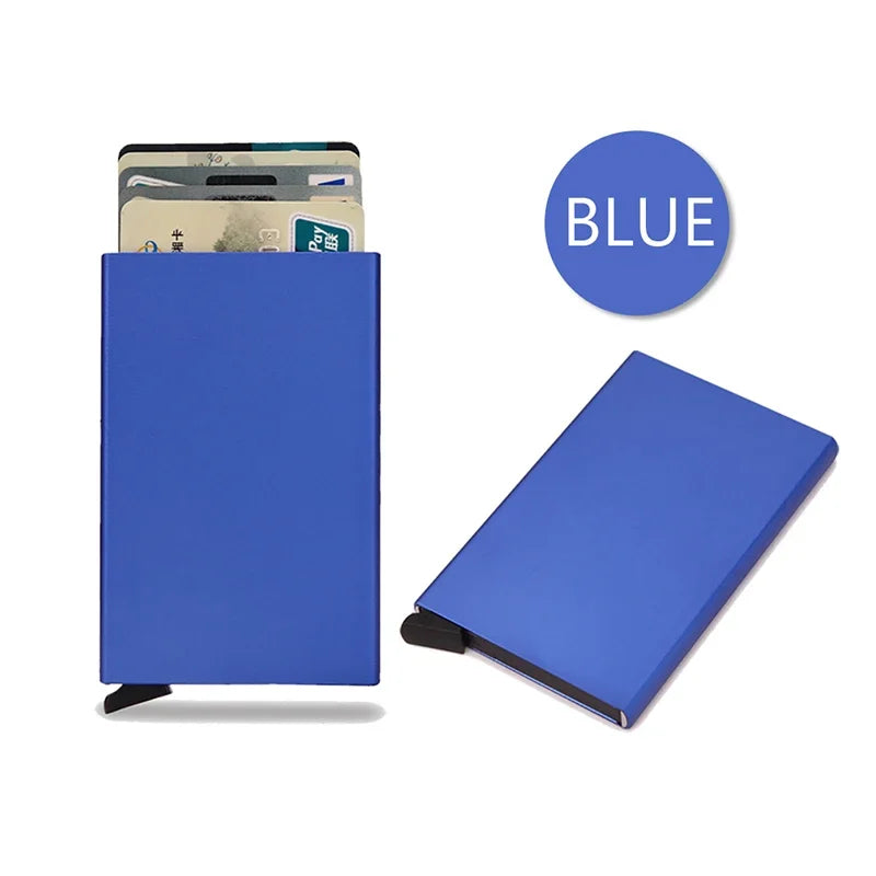 Rfid Metal Credit Card Holder Luxury Men Minimalist Wallet Cardholder Case Bag Business Supplies Card Storage Box Organizer Mini
