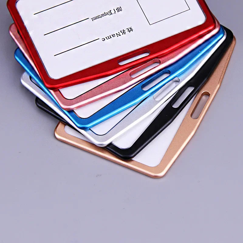 Office Metal Work Identity Badge ID Card Holder Aluminium Alloy Employee Name Cover Business Case Credit Card Holder Wallet