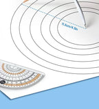 8-Piece Set of Measuring Rules for Students Including Compass Measuring Angle Ruler Triangular Ruler Measuring and Drawing Compl